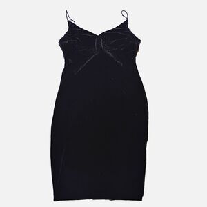 B Smart Velvet Minidress M Stretch Little Black Dress Sleeveless Bodycon Vamp